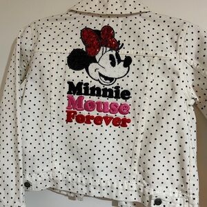 Disney Minnie Mouse Polka Dot Jean Jacket - White and Black